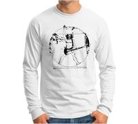 OM3® T-shirt à manches longues Da Vinci Rock - Pour homme - Parody Music Concert - S - 4XL, Blanc., 4XL