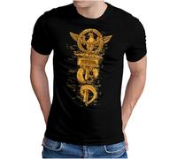 OM3® T-shirt avec logo SPQR Eagle pour homme - Aigle romain - Gladiateur romain - Légion de gym - Tailles S à 5XL, Noir , M