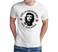 OM3® T-shirt Che-Guevara - Pour homme - Viva La Revolution Castro Cuba Havana - S à 4XL - Blanc - X-Large