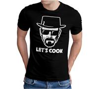 OM3® T-shirt MR White Lets Cook pour homme - Parodie de la série TV culte - Tailles S à 5XL, Noir , L