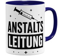 OM3® Tasse à café amusante avec inscription en allemand - Entretien avec seringue - Personnel infirmière PDL infirmière hôpital soins aux personnes âgées - Tasse en céramique - 325 ml - Imprimé des