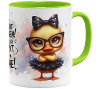 OM3 Tasse à café avec inscription en allemand « Bitte nicht ansprechen » - Ich bin wirklich so nervt, wie ich aussehe - Tasse en céramique - 325 ml - Impression complète - Vert clair