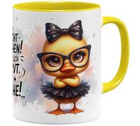 OM3 Tasse à café avec inscription en allemand « Bitte nicht ansprechen » - Ich bin wirklich so nervt, wie ich aussehe - Tasse en céramique - 325 ml - Impression complète - Jaune