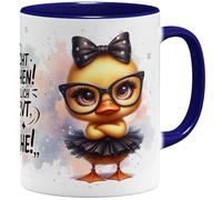 OM3 Tasse à café avec inscription en allemand « Bitte nicht ansprechen » - Ich bin wirklich so nervt, wie ich aussehe - Tasse en céramique - 325 ml - Impression complète - Bleu foncé