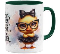 OM3 Tasse à café mignonne avec inscription en allemand « Bitte nicht ansprechen » - Ich bin wirklich so nervt, wie ich aussehe - Tasse en céramique - 325 ml - Impression complète - Vert