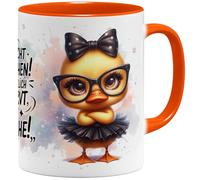 OM3 Tasse à café mignonne avec inscription en allemand « Bitte nicht ansprechen » - Ich bin wirklich so nervt, wie ich aussehe - Tasse en céramique - 325 ml - Impression complète - Orange