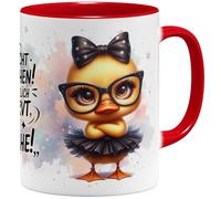 OM3 Tasse à café mignonne avec inscription en allemand « Bitte nicht ansprechen » - Ich bin wirklich so nervt, wie ich aussehe - Tasse en céramique - 325 ml - Impression complète - Rouge