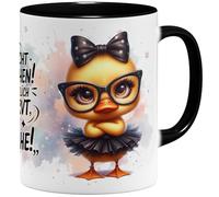 OM3 Tasse à café mignonne avec inscription en allemand « Bitte nicht ansprechen » - Ich bin wirklich so nervt, wie ich aussehe - Tasse en céramique - 325 ml - Impression complète - Noire