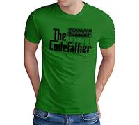 OM3® The Codefather T-shirt pour homme Geek Computer Nerd IT Coder Hacker Admin S à 4XL - Vert - Small