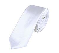om3tm K de 06 Cravate Fine blanche homme Smoking slim Tie Fin fabriqué à la main mariage Business Cravate (Blanc uni)
