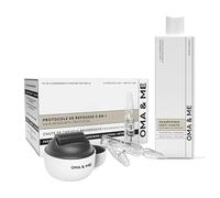 OMA & ME - Kit Complet Anti-Chute - Protocole 3 en 1, Shampoing & Derma Roller pour la Repousse des Cheveux, Stimule la Pousse, Fortifie les Cheveux | Fabriqué en France - Cure de 3 mois