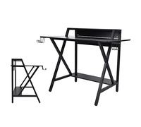 Omabeta 1PCS Bureau D'ordinateur de Bureau de Jeu avec Conception Ergonomique, Poste de Travail Multifonctionnel avec Support de Tasse de Support de Moniteur et Crochet de