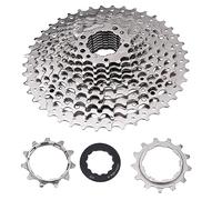 Omabeta 9/10/11/12 Speed Bike Freewheel Road Freewheel 32T 36T 42T 50T Cassette Signette avec Placage de Conception Creux pour Le Remplacement du Vélo de Montagne (11S 11-42T Silver)