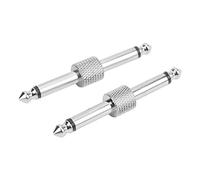 Omabeta Adaptateur d'effet Audio 6,35 Mm pour Guitares (Argent) | Comprend 2 adaptateurs pièces structure entièrement métallique, réduction du bruit HiFi