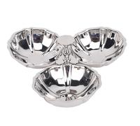 Omabeta Assiette de Service en Acier Inoxydable 304, Plateau à Collation Réutilisable 3 en 1 avec Lave-vaisselle, pour la Cuisine à Domicile, la Fête, le Camping en Plein Air, le