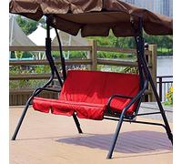 Omabeta Balançoire extérieure 3 Places Chaise Coussin étanche Remplacement Housse de Chaise de Balançoire de Patio Facile à Nettoyer Protection du Jardin(Rouge)