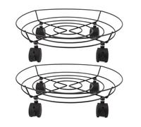 Omabeta Base de Stand de Plante Lourde 36 Cm Stand de Roulement en Fer avec Roues et Freins Lisses pour Les Cannes à Gaz de Pots de Jardin