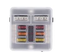 Omabeta Boîte à Fusibles étanche à 6 Voies, Bloc de Fusibles Automobile Durable avec Indicateur LED pour Voiture Marine 12V-24V DC