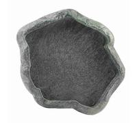 Omabeta Bol d'alimentation pour Reptiles, Bol de Nourriture et d'eau en Résine ABS Robuste pour Tortues Lézards, Conception Imitation Pierre Facile à Nettoyer, Idéal pour Nourrir et Abreuver Les (S)