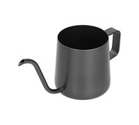 Omabeta Bouilloire à café à Col de Cygne de 250ml, Pot Ergonomique Noir Pour la Maison, le Bureau, le Camping, en Acier Inoxydable