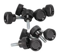 Omabeta Boutons de Poignée à Vis Moletée, Bouton de Serrage à Tête Ronde Noire Durable pour équipement Mécanique, 10 Pièces, M6x25x20