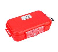 Omabeta Box Container Stockproof Storage Stand Abs Abs en Acier Inoxydable EDC Tools avec Coussinet en Caoutchouc Détachable pour Les Touches de Téléphone Survie en Extérieur (Rouge)