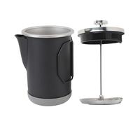 Omabeta Cafetière de Presse Française en Acier Inoxydable, 1000 Ml de café et de Lait à Main Portable de 1000 Ml pour le Bureau de Voyage de Camping (Noir)