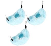 Omabeta Cage à Perroquets, Hamac Suspendu Bleu Vif pour Petits Animaux de Compagnie, Accessoires de Lit Confortables, 3 Ensembles
