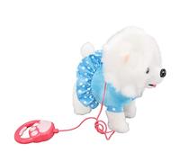 Omabeta Chien en Peluche Interactif électronique, Adorable Jouet de Marche Chantant pour Enfants, Cadeaux d'anniversaire avec Laisse Télécommandée pour Jeu en Intérieur (Bleue)