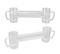 Omabeta Chope à Bière de 430 Ml, Verre à Bière Double Joint en Acrylique Transparent Transparent avec Conception étanche, Poignée Ergonomique pour Bar KTV Party