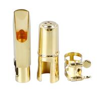 Omabeta Embout de Saxophone Alto en Métal Robuste Multifonctionnel pour la Pratique Quotidienne et le Kit de Performance avec Capuchon et Joint en Silicone (8C)