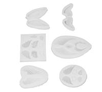 Omabeta Ensemble de 6 Moules en Silicone en Forme D'aile D'ange, Flexibles et Réutilisables pour la Pâtisserie, Idéal pour les Amateurs de Bricolage, Silicone Souple Transparent
