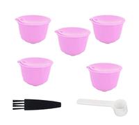 Omabeta Ensemble de Capsules de café Réutilisables pour Machine, Acier Inoxydable Durable et Matériau PP, Dosettes Filtrantes Rechargeables, Parfaites pour les Amateurs de café, Paquet de 3 (5