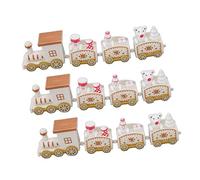 Omabeta Ensemble de Décorations de Noël pour Petit Train - Décoration de Mini Train Exquise, Accessoires de Vacances Parfaits pour Noël et Le Jour de L'An, en Plastique Durable, 3 Pièces (Blanche)