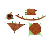 Omabeta Ensemble de Hamac pour Hamster, Lit Suspendu Multifonctionnel en Tissu Peluche, 5 Pièces, pour Cochon d'Inde, Rat, Planeur de Sucre, Petit Enrichissement de Cage pour Anim