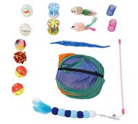 Omabeta Ensemble de Jouets pour Chat 15 Pièces Jouets Interactifs Durables Non Toxiques pour Chatons Exercice et Soulagement de L'ennui Polyester et Peluche