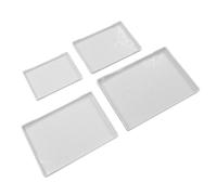 Omabeta Ensemble de Plateaux de Service Multifonctionnels en Plastique Léger pour Collation au thé, 4 Plateaux Alimentaires pour le Stockage à Domicile ou les de Fruits, Matériau Sûr et Inodore,