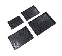 Omabeta Ensemble de Plateaux de Service Multifonctionnels en Plastique Léger pour Collation au thé, 4 Plateaux Alimentaires pour le Stockage à Domicile ou les de Fruits, Matériau Sûr et Inodore,