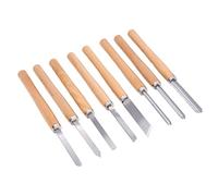 Omabeta Ensemble D'Outils de Tournage de 8 Pièces, Outils de Tournage sur Bois, Ciseaux à Bois, Sculpture sur Bois, Tête en Acier au Manganèse 65 avec Manche en Hêtre pour les Projets
