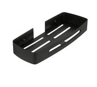 Omabeta Étagère de Salle de Bain Murale Noire, élégante, Peu Encombrante, sans Perceuse, pour Articles de Toilette, en Acier Inoxydable 304 (Support monocouche Noir (Pas d'installation de)
