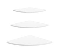 Omabeta Étagères Murales d'angle 3 Pièces, Support de Rangement Flottant pour Coin à Angle Droit sans Matériel Visible, étagère Moderne en PVC Blanc pour la Décoration du Bureau à
