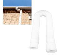 Omabeta Extension de Dispersion de la Gouttière de Pluie avec une Longueur Réglable de 20 à 59 Pouces, Extension de Drain Extensible Flexible Extender avec Bloc D'éclabous (Blanc)