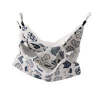 Omabeta Hamac pour Hamster à 3 Couches avec Matériau en Peluche, Lit en Cage pour Petits Animaux de Compagnie et Espace de Repos Sûr, 30x30cm (Chat Blanc)