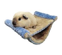 Omabeta Hamac pour Hamster, Lit Suspendu Doux et Chaud, Double Couche, pour Petits Animaux, écureuil, Hamsters, Matériau en Peluche (Bleue)