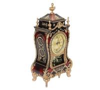 Omabeta Horloge de Table de Style Vintage, avec 12 Chansons de Rapport de Temps pour la Maison, L'hôtel, Réveils de Bureau Décoratifs, 16,5 X 8,5 X 32 Cm (Marron Rouge)