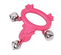Omabeta Instrument de Percussion à Main Jingle Bell Shaker pour Jouer Heureux Lors des Fêtes avec un Son Net en Plastique Durable (W211 Rose Rouge)