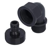Omabeta Jeu de Connecteurs Coudés avec Adaptateur de Tuyau Adaptable en Plastique pour Fournitures D'arrosage de Jardin, 2 Unités (Fil intérieur et extérieur de coude directionnel)
