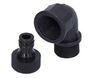 Omabeta Jeu de Connecteurs Coudés avec Adaptateur de Tuyau Adaptable en Plastique pour Fournitures D'arrosage de Jardin, 2 Unités (Coude directionnel 6 points fil intérieur et)