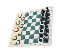 Omabeta Jeu d'échecs Portable en PVC, Compact pour Les Voyages | Léger, résistant aux déchirures, facile à transporter, tient dans un sac à fermeture éclair décontracté, idéal pour le