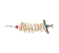 Omabeta Jouets en Os de Seiche pour Perroquets et Petits Animaux, Jouets à Mâcher de qualité Supérieure avec Cloche, Os de Seiche Naturel sans Danger pour Cage Suspendue, 1 unité (25CM)
